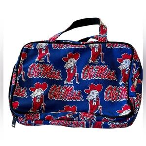 Vintage Ole Miss University of Mississippi Blue & Red Women’s Cosmetic Bag